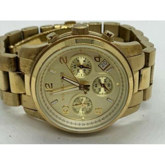 Michael Kors MK5055 Unisex Watch Chronograph Gold Stainless Steel 38mm Case D527 - Picture 6 of 9